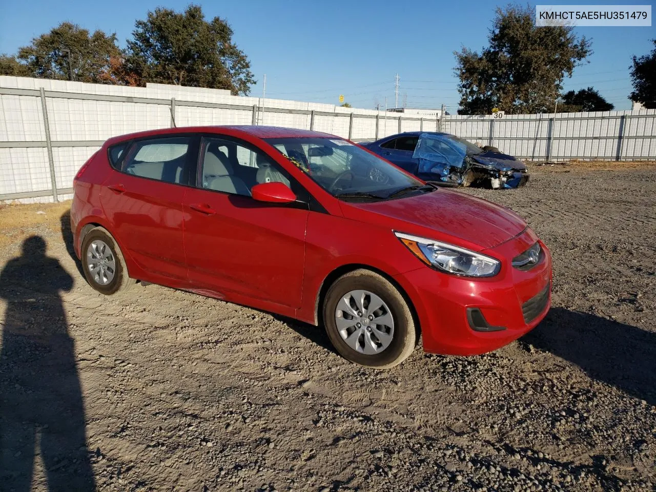 2017 Hyundai Accent Se VIN: KMHCT5AE5HU351479 Lot: 77899854