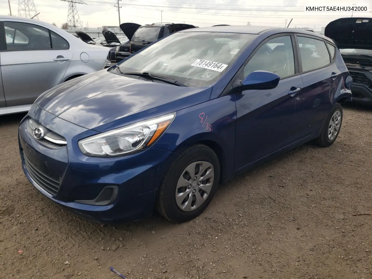 2017 Hyundai Accent Se VIN: KMHCT5AE4HU342000 Lot: 78149164