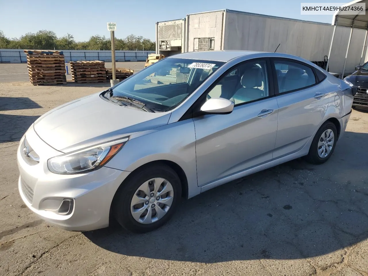 2017 Hyundai Accent Se VIN: KMHCT4AE9HU274366 Lot: 78539374