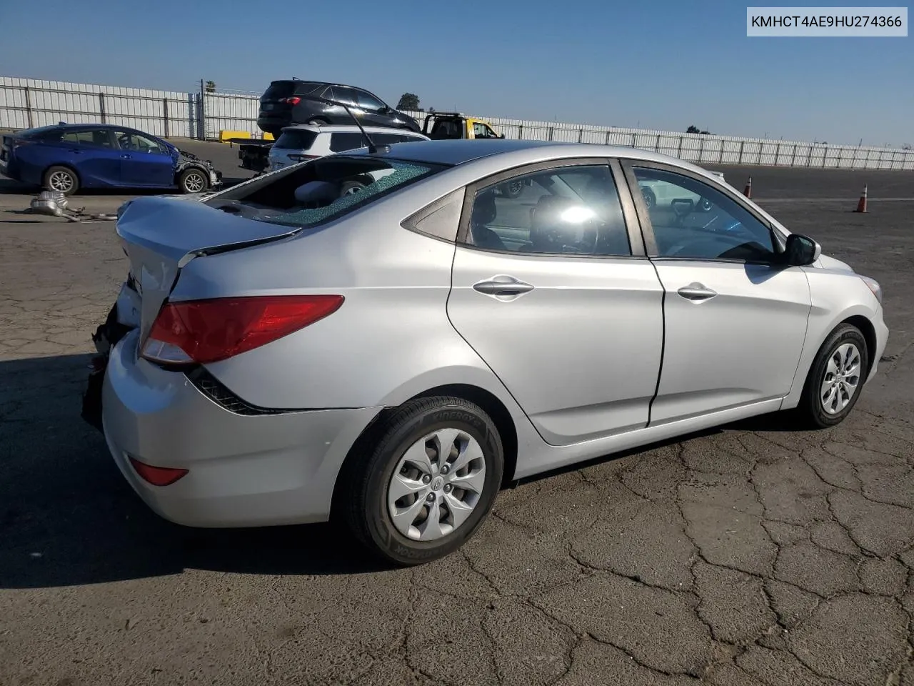 2017 Hyundai Accent Se VIN: KMHCT4AE9HU274366 Lot: 78539374