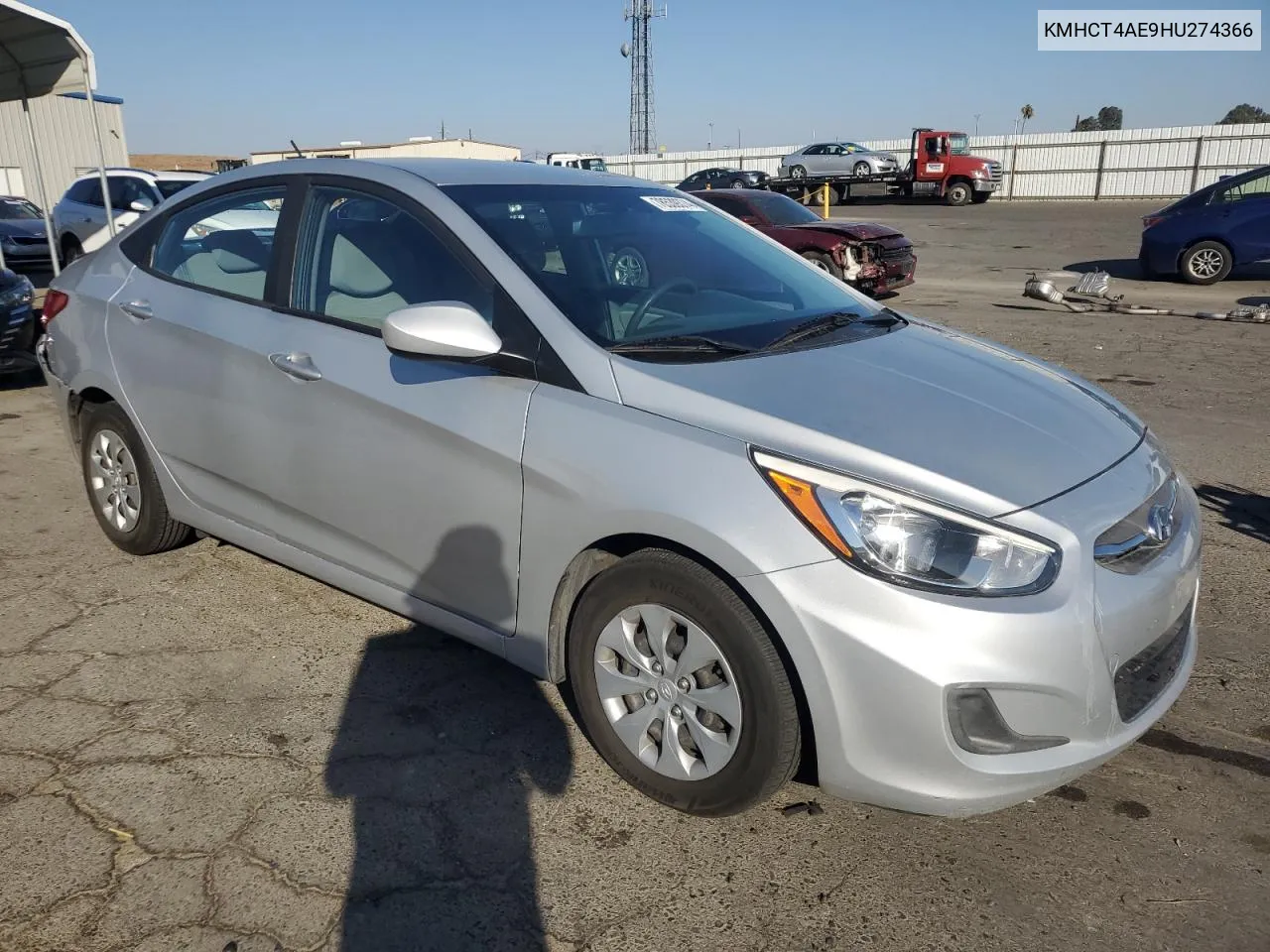 2017 Hyundai Accent Se VIN: KMHCT4AE9HU274366 Lot: 78539374