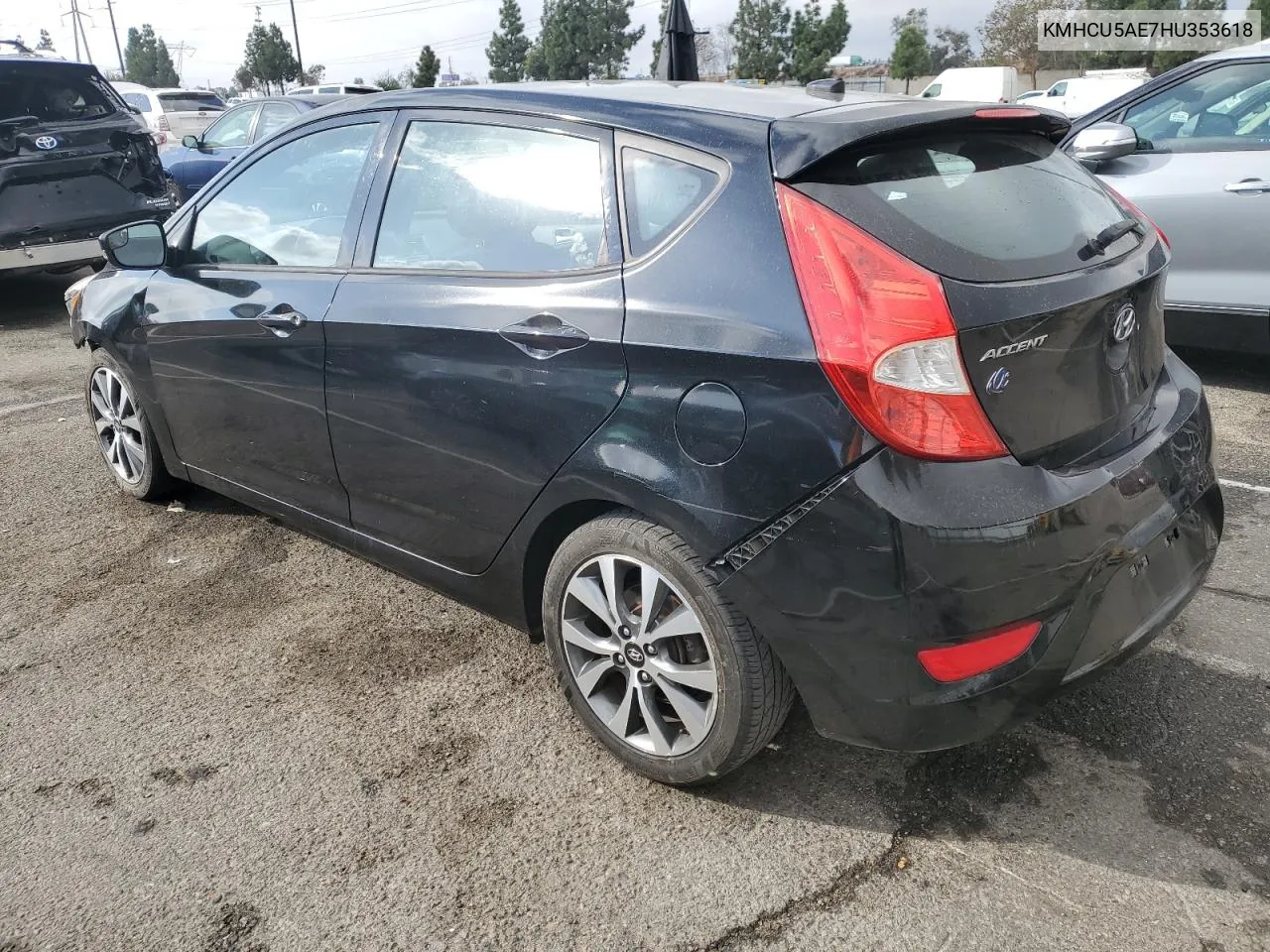 2017 Hyundai Accent Sport VIN: KMHCU5AE7HU353618 Lot: 80892414