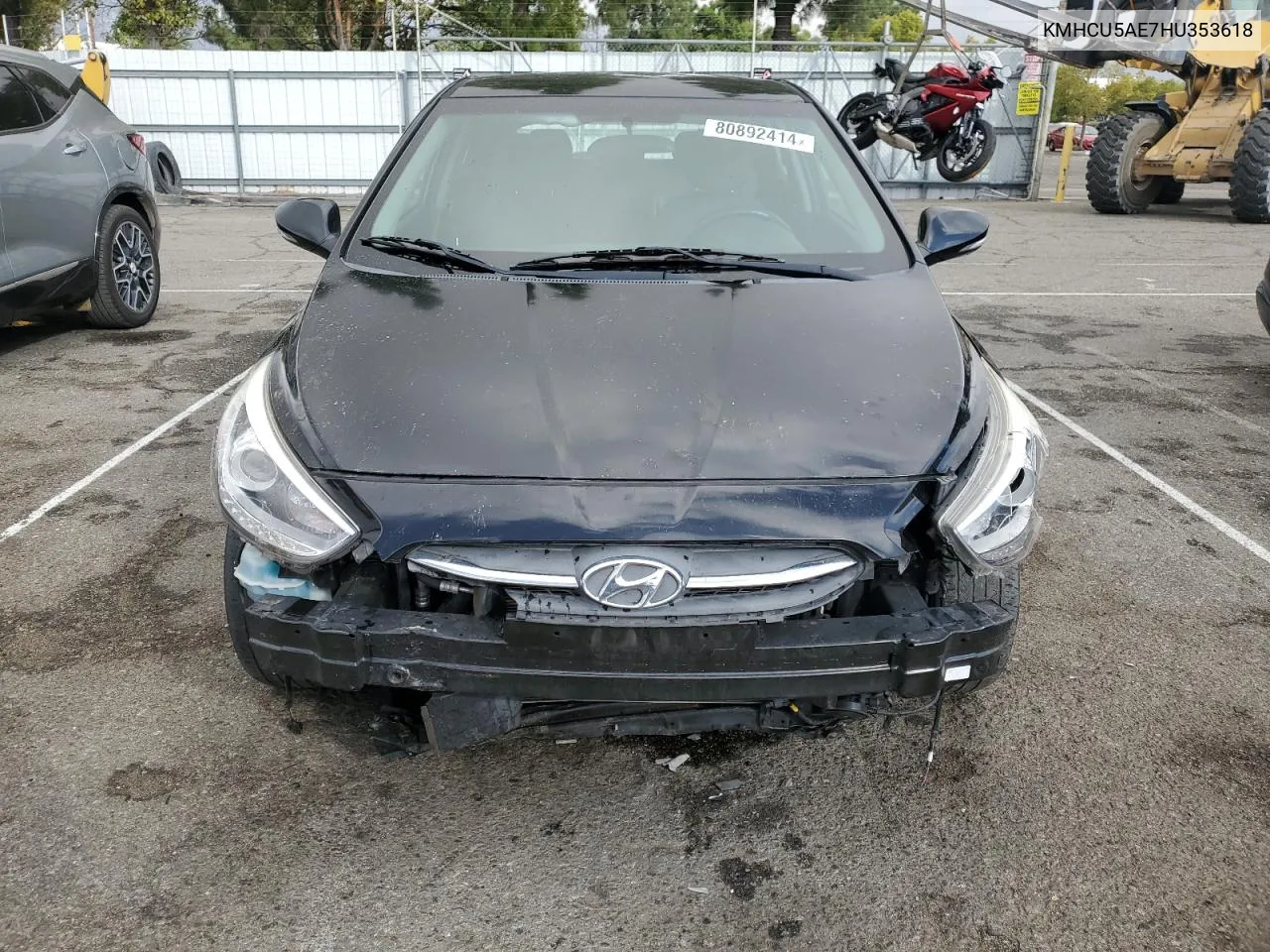 2017 Hyundai Accent Sport VIN: KMHCU5AE7HU353618 Lot: 80892414