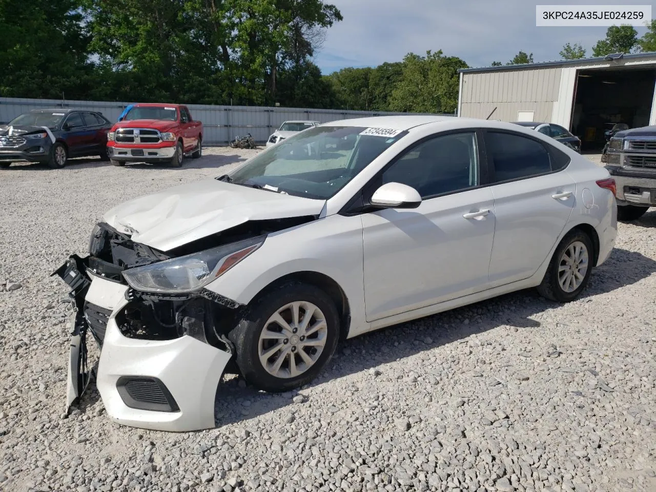 2018 Hyundai Accent Se VIN: 3KPC24A35JE024259 Lot: 57345594