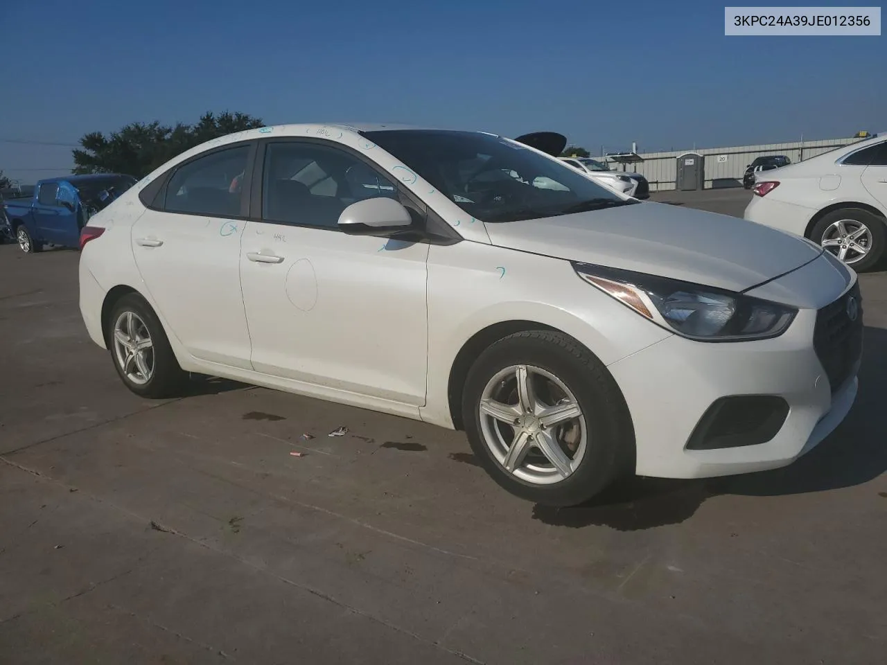 2018 Hyundai Accent Se VIN: 3KPC24A39JE012356 Lot: 61950694