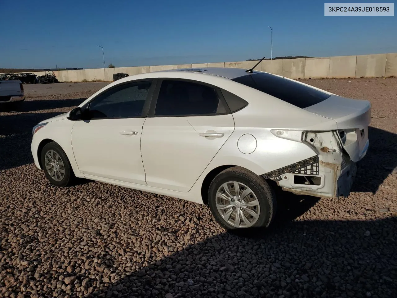 2018 Hyundai Accent Se VIN: 3KPC24A39JE018593 Lot: 72223974