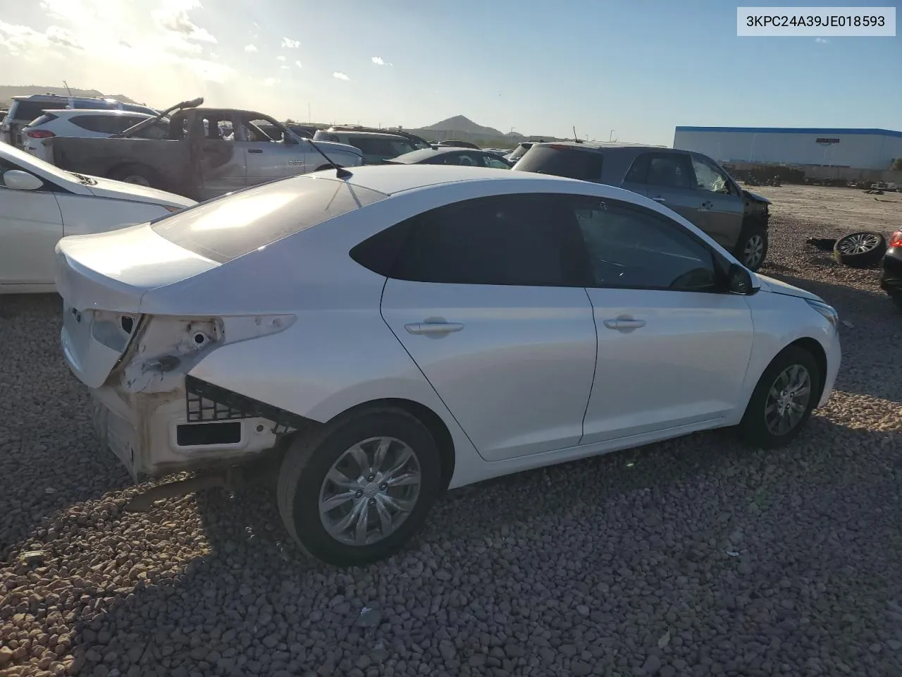 2018 Hyundai Accent Se VIN: 3KPC24A39JE018593 Lot: 72223974