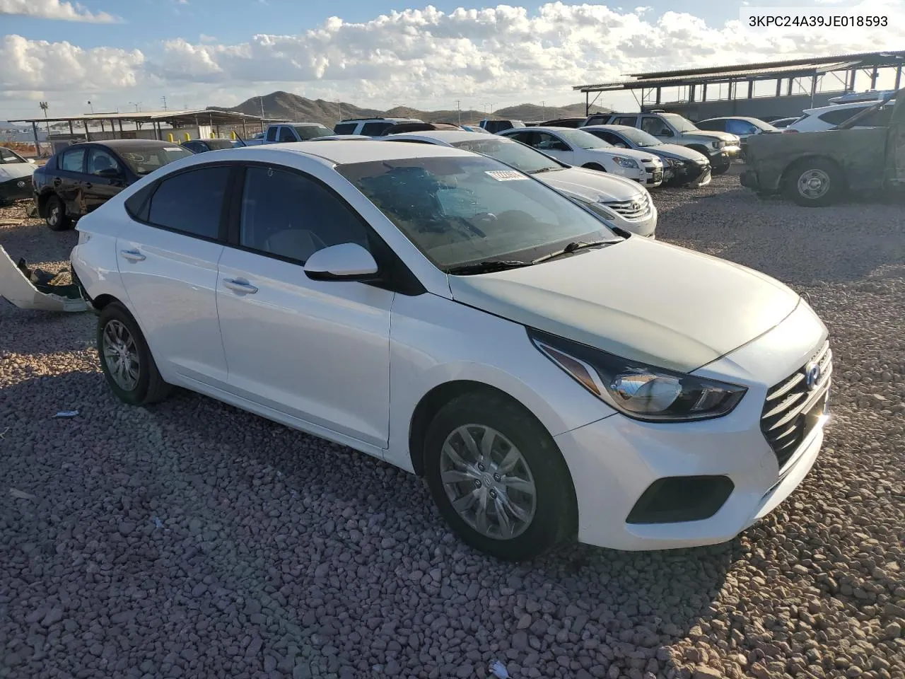 2018 Hyundai Accent Se VIN: 3KPC24A39JE018593 Lot: 72223974