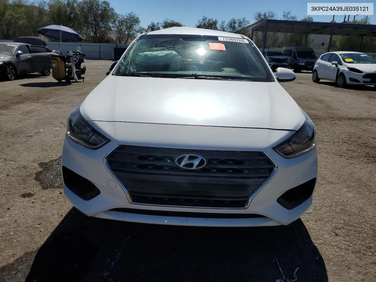 2018 Hyundai Accent Se VIN: 3KPC24A39JE035121 Lot: 72989724