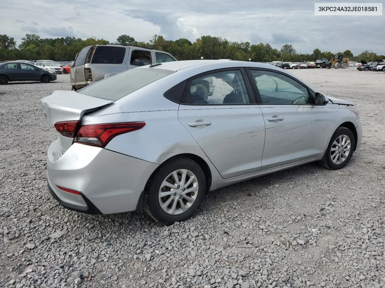 2018 Hyundai Accent Se VIN: 3KPC24A32JE018581 Lot: 73327424