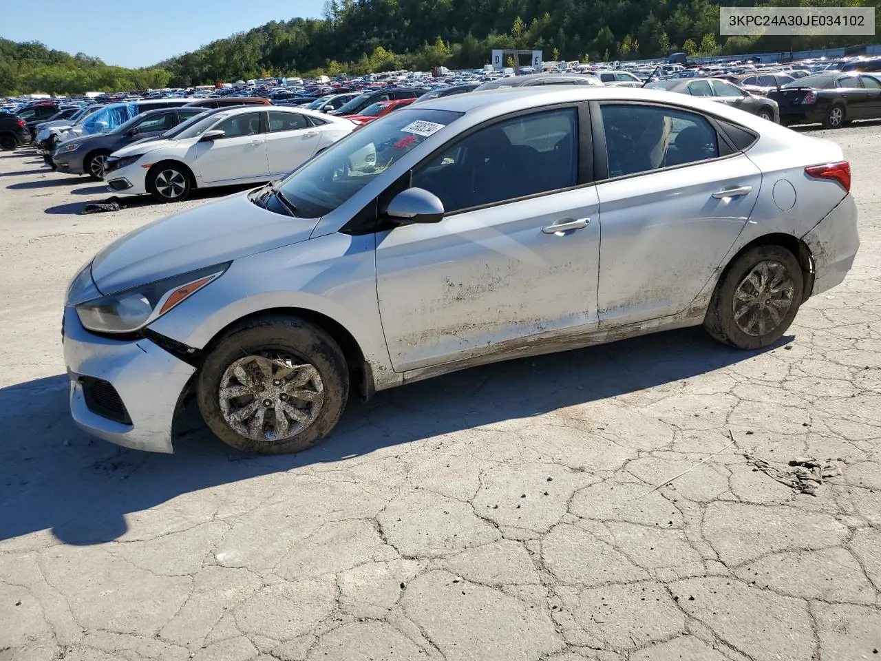 2018 Hyundai Accent Se VIN: 3KPC24A30JE034102 Lot: 73985234