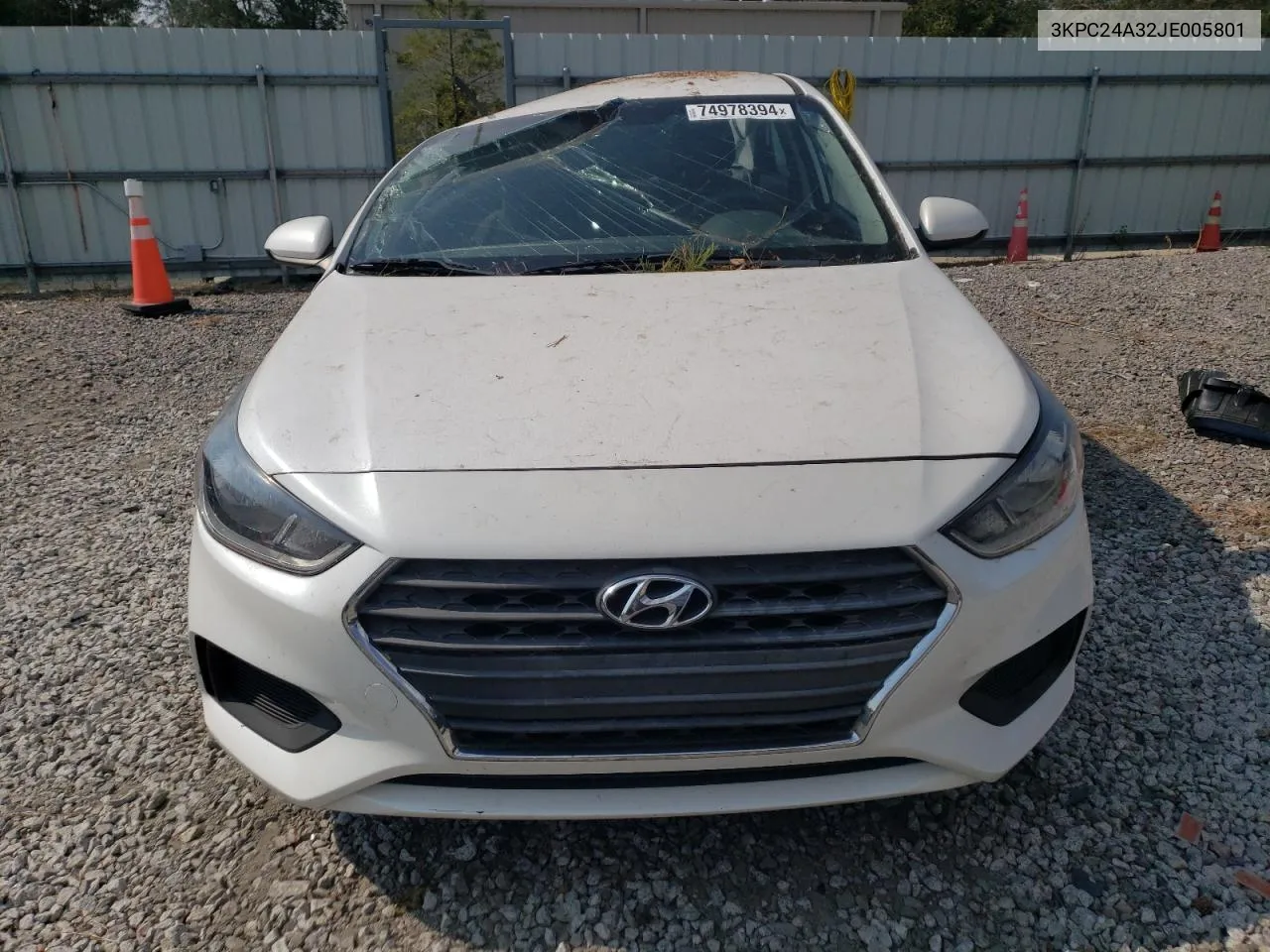 2018 Hyundai Accent Se VIN: 3KPC24A32JE005801 Lot: 74978394