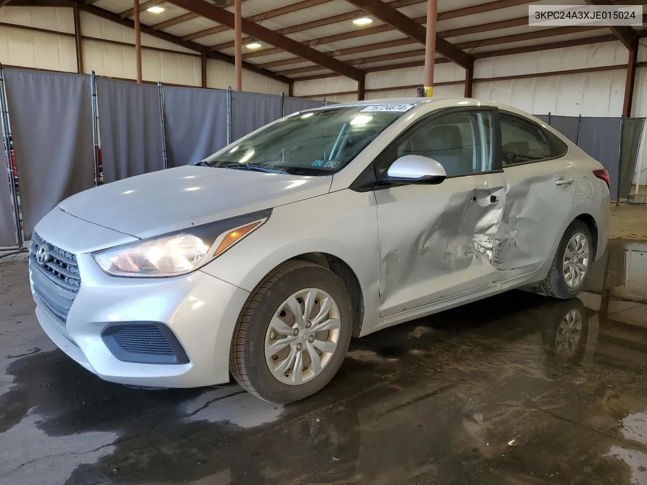 2018 Hyundai Accent Se VIN: 3KPC24A3XJE015024 Lot: 75724674