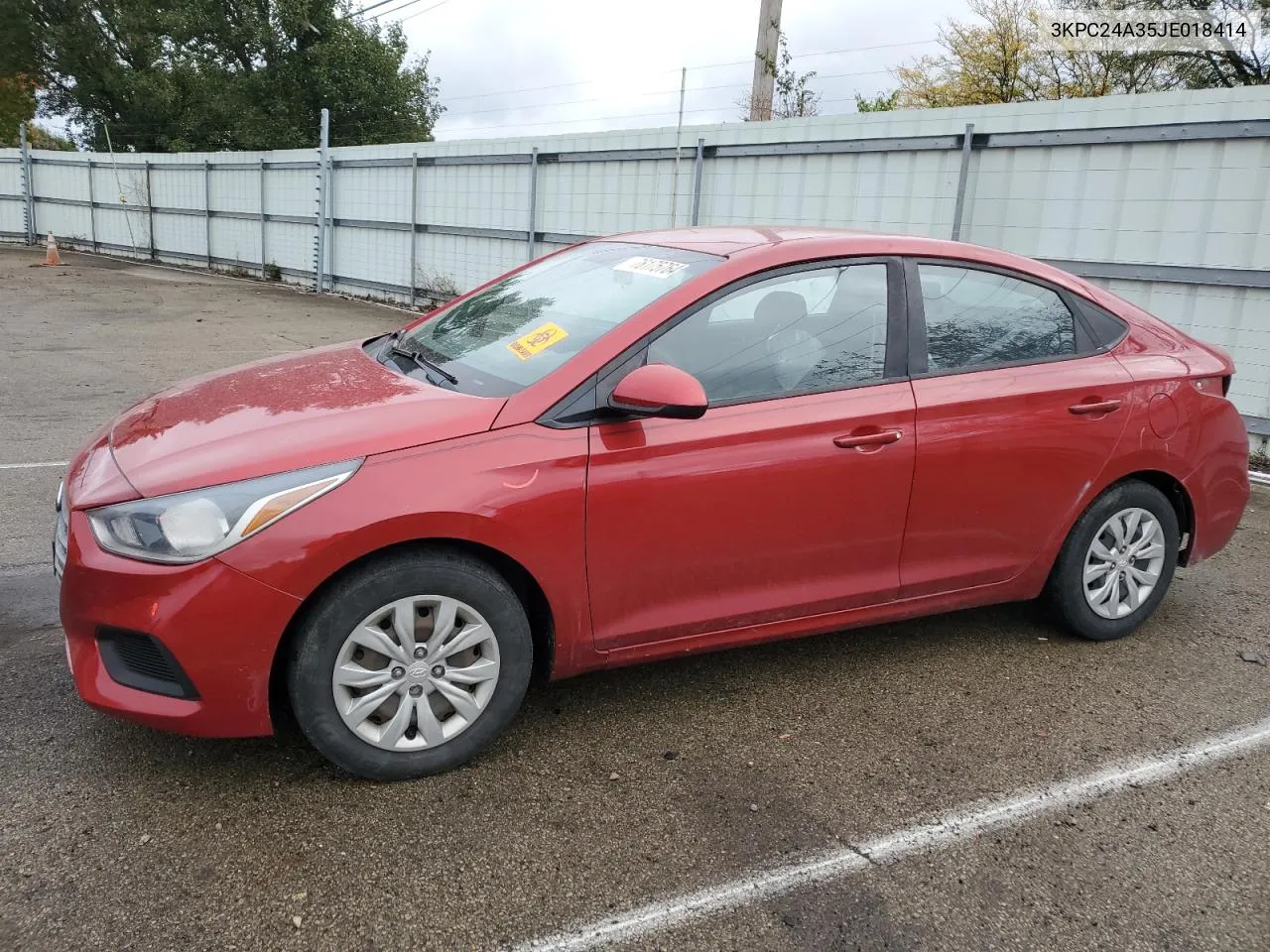 2018 Hyundai Accent Se VIN: 3KPC24A35JE018414 Lot: 76175764