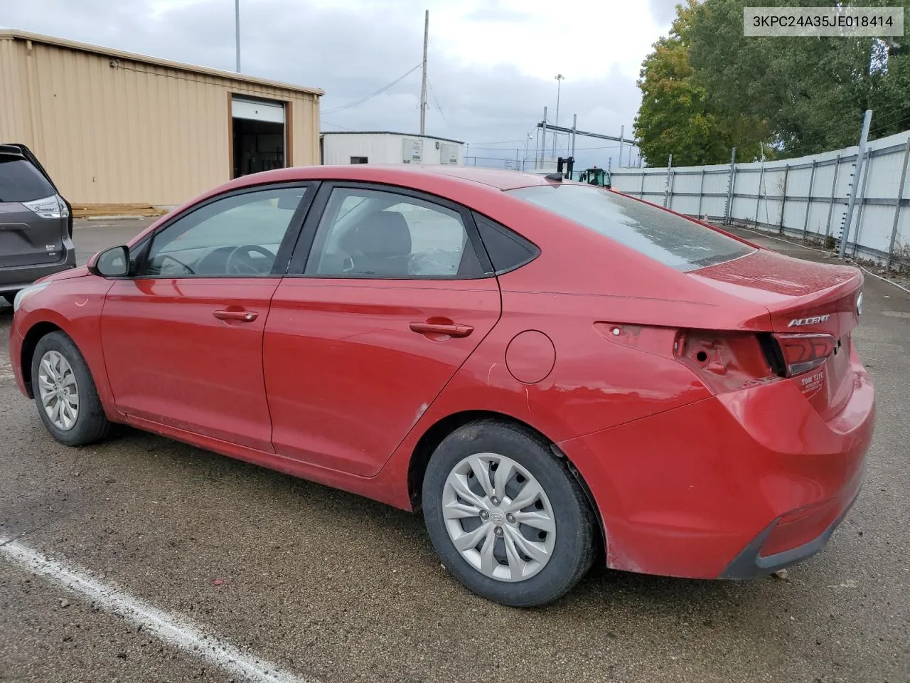 2018 Hyundai Accent Se VIN: 3KPC24A35JE018414 Lot: 76175764