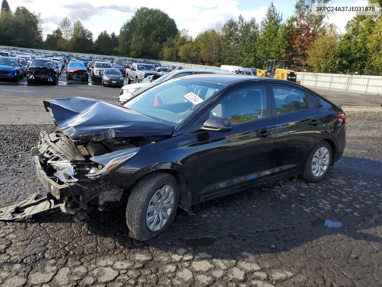 2018 Hyundai Accent Se VIN: 3KPC24A37JE031875 Lot: 76179544