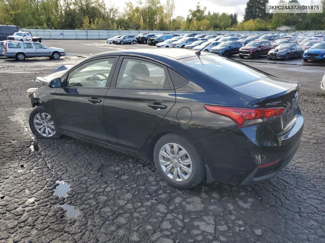 2018 Hyundai Accent Se VIN: 3KPC24A37JE031875 Lot: 76179544