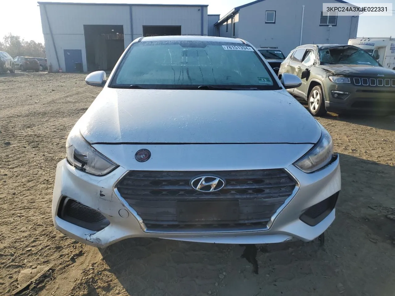 2018 Hyundai Accent Se VIN: 3KPC24A3XJE022331 Lot: 78151394