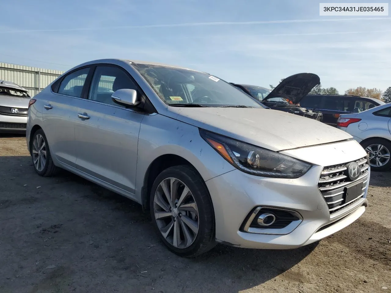 2018 Hyundai Accent Limited VIN: 3KPC34A31JE035465 Lot: 78407684