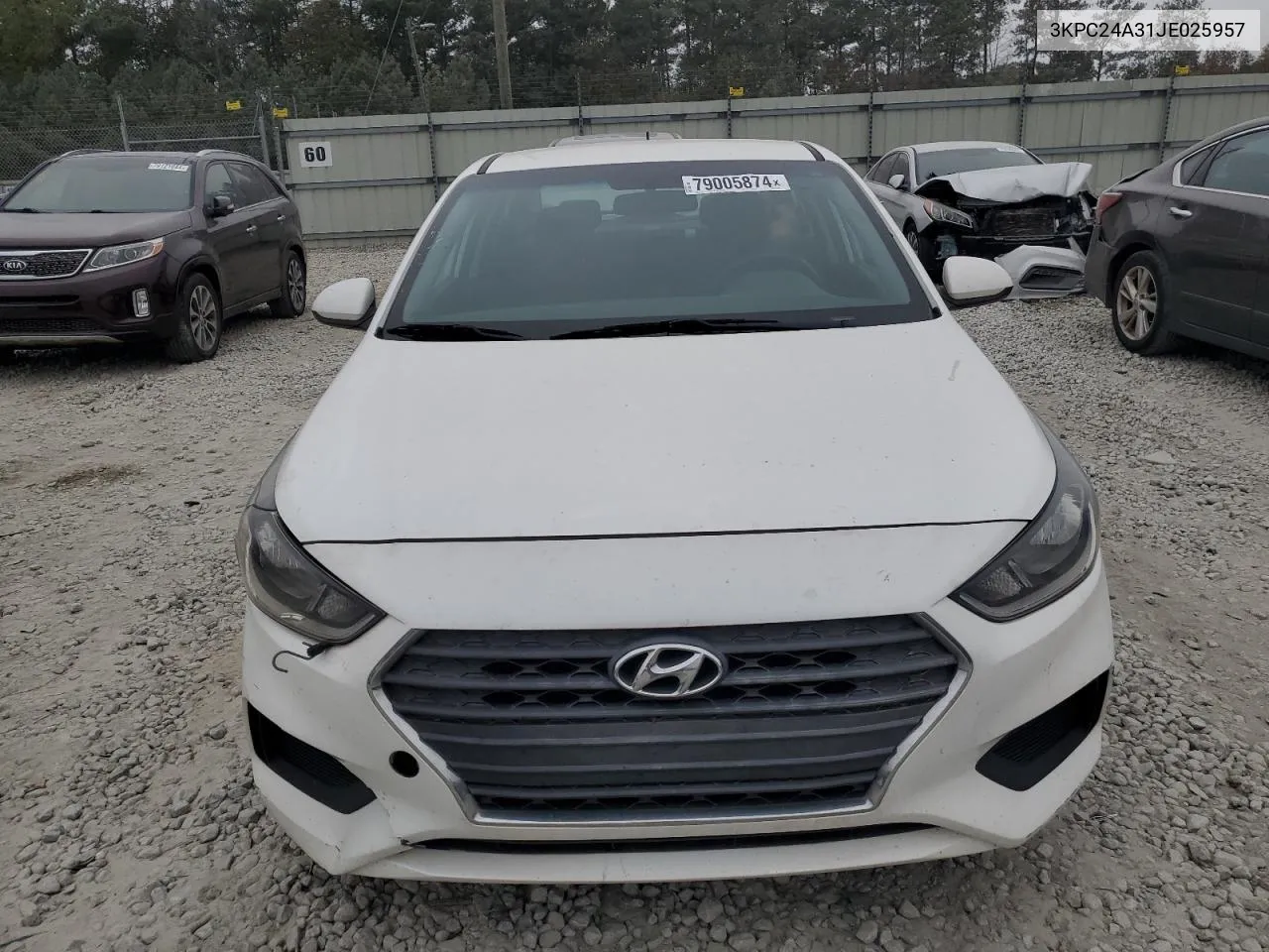 2018 Hyundai Accent Se VIN: 3KPC24A31JE025957 Lot: 79005874