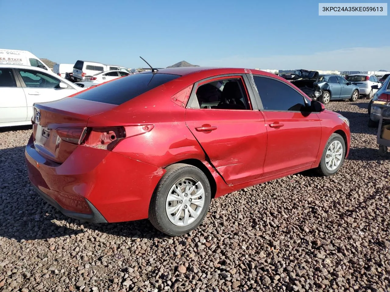 2019 Hyundai Accent Se VIN: 3KPC24A35KE059613 Lot: 45167654