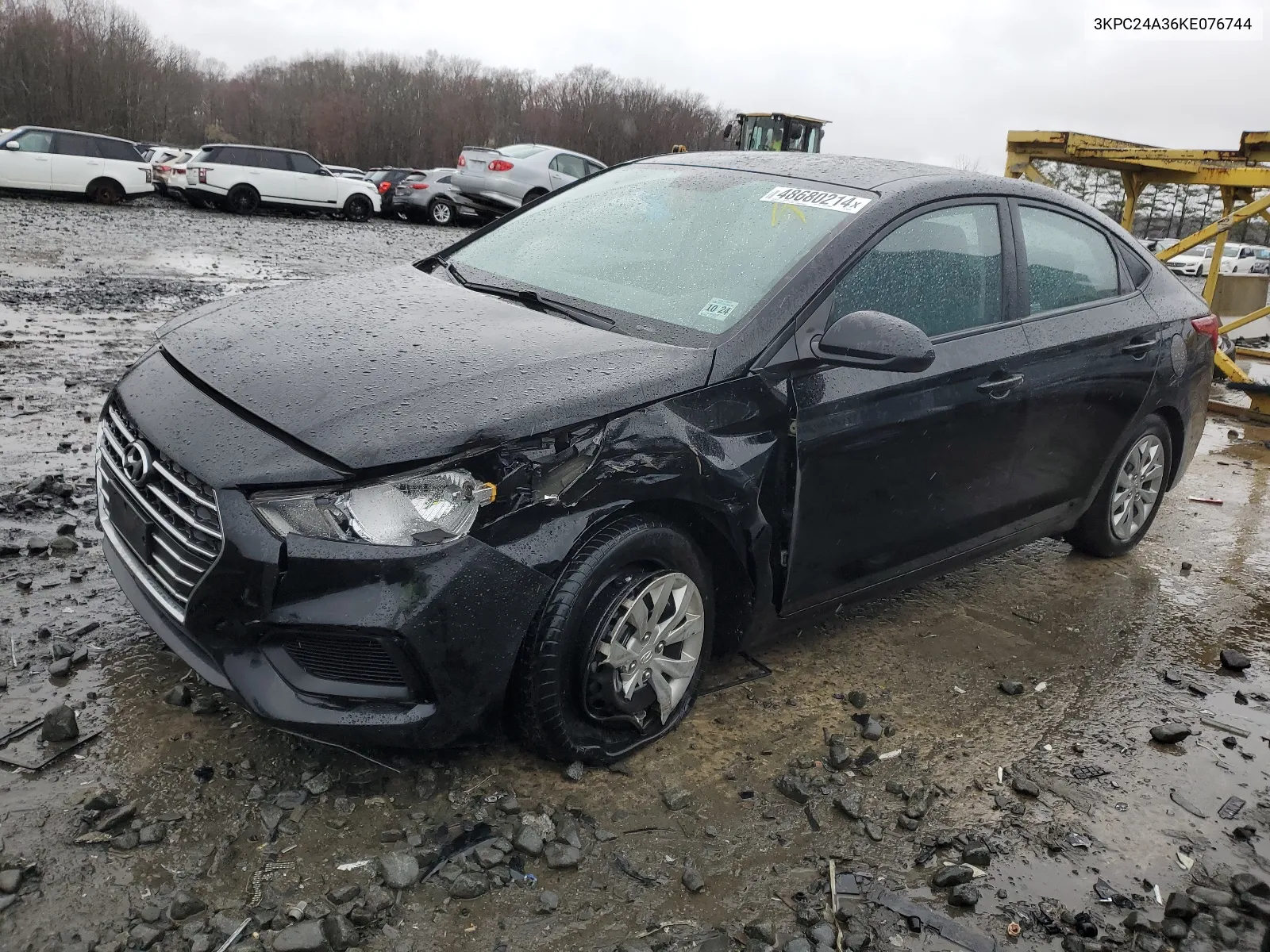 2019 Hyundai Accent Se VIN: 3KPC24A36KE076744 Lot: 48680214