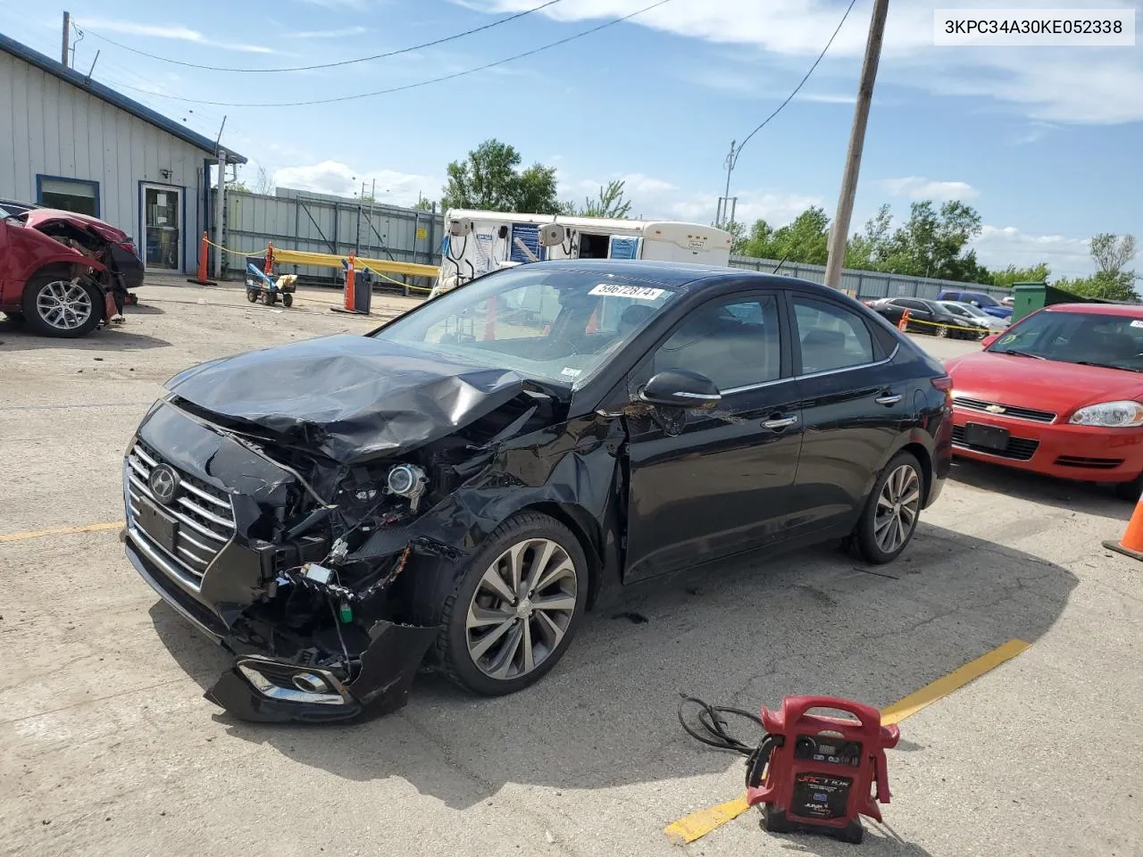 2019 Hyundai Accent Limited VIN: 3KPC34A30KE052338 Lot: 59672874