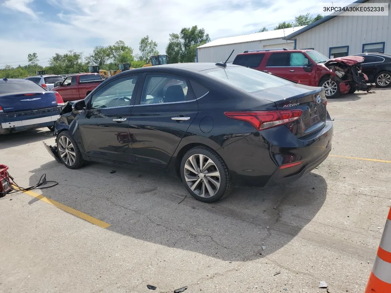 2019 Hyundai Accent Limited VIN: 3KPC34A30KE052338 Lot: 59672874