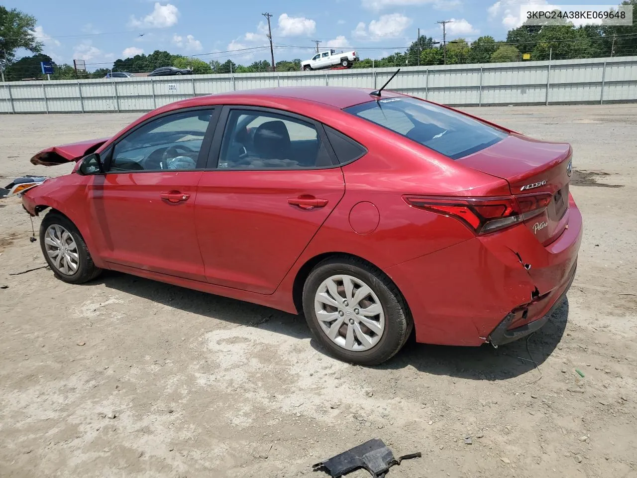 3KPC24A38KE069648 2019 Hyundai Accent Se