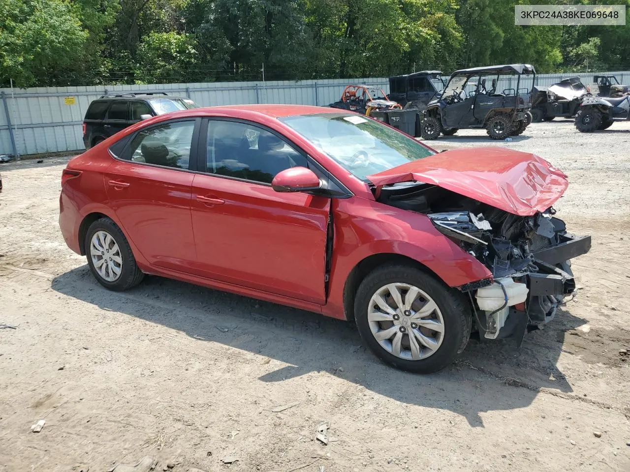 2019 Hyundai Accent Se VIN: 3KPC24A38KE069648 Lot: 66003294