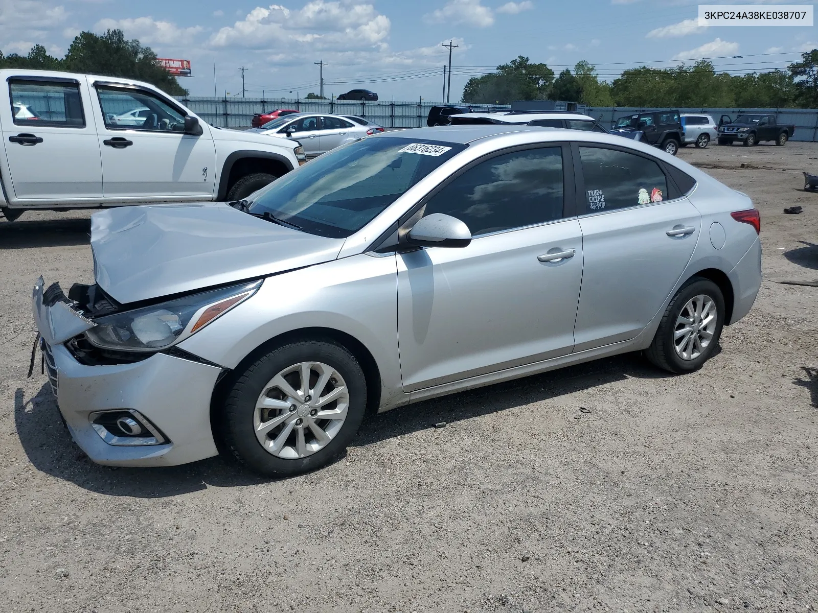 2019 Hyundai Accent Se VIN: 3KPC24A38KE038707 Lot: 66316234