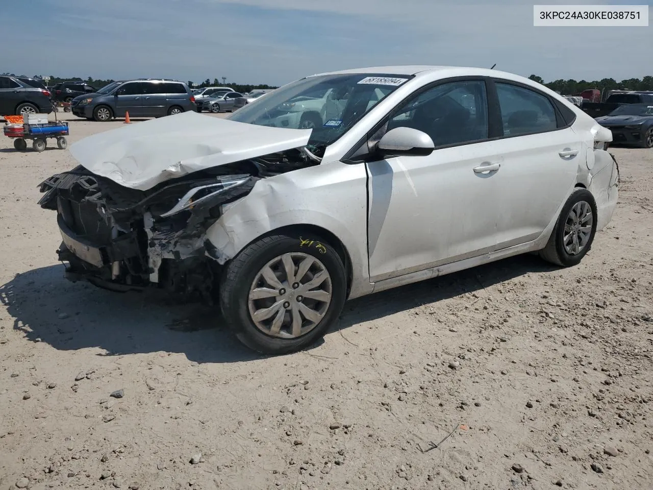 2019 Hyundai Accent Se VIN: 3KPC24A30KE038751 Lot: 68185094