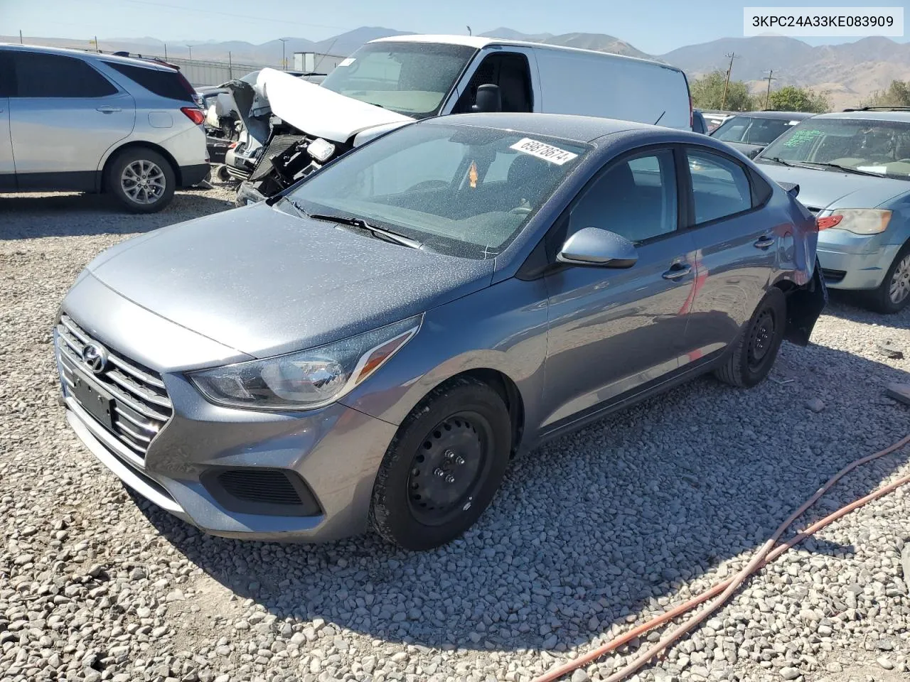 2019 Hyundai Accent Se VIN: 3KPC24A33KE083909 Lot: 69878674