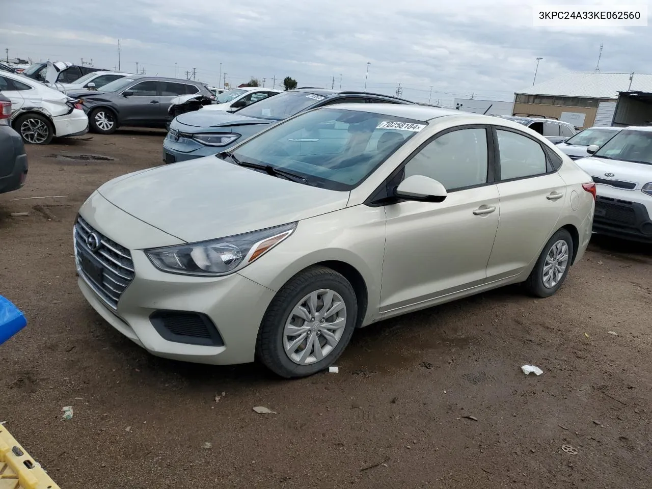 2019 Hyundai Accent Se VIN: 3KPC24A33KE062560 Lot: 70258184