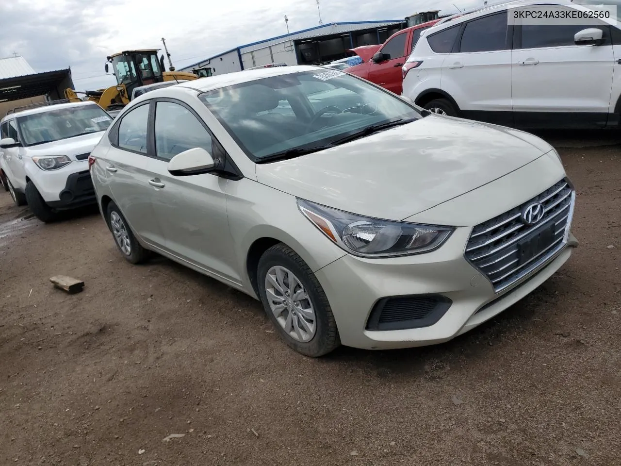 2019 Hyundai Accent Se VIN: 3KPC24A33KE062560 Lot: 70258184