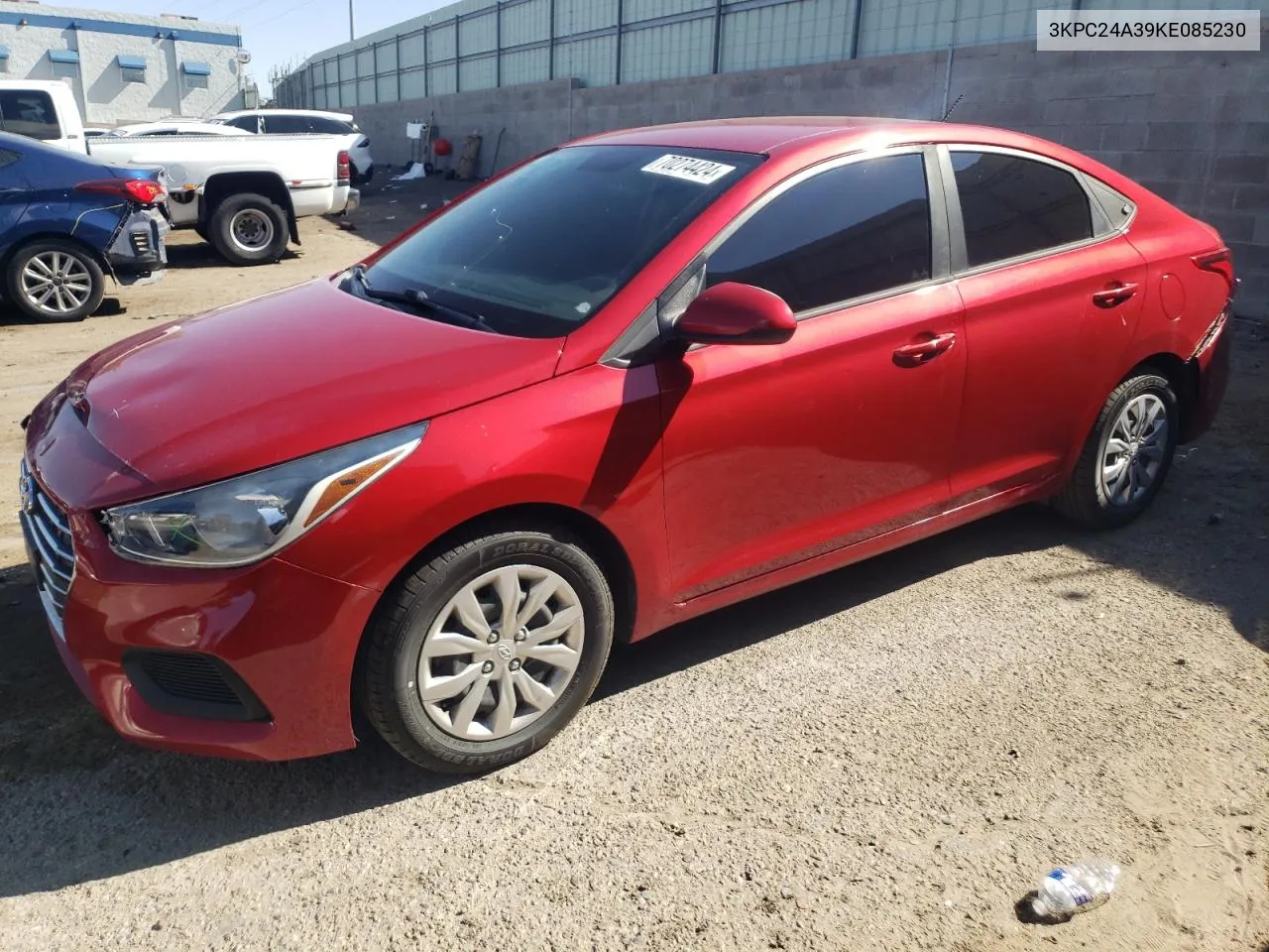 2019 Hyundai Accent Se VIN: 3KPC24A39KE085230 Lot: 70274424