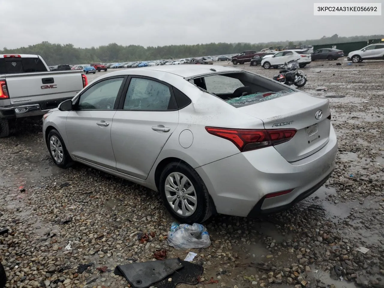 2019 Hyundai Accent Se VIN: 3KPC24A31KE056692 Lot: 70831004