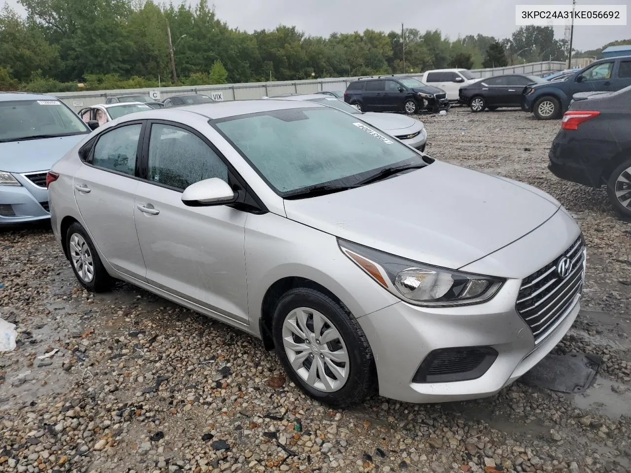 2019 Hyundai Accent Se VIN: 3KPC24A31KE056692 Lot: 70831004