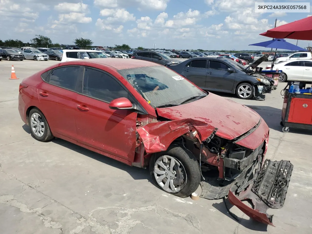 2019 Hyundai Accent Se VIN: 3KPC24A35KE057568 Lot: 71834794