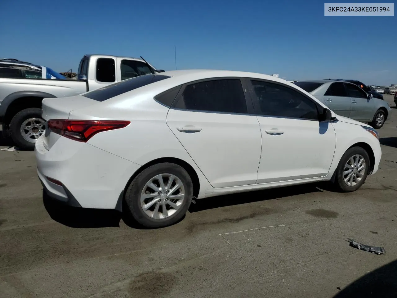 2019 Hyundai Accent Se VIN: 3KPC24A33KE051994 Lot: 72327234