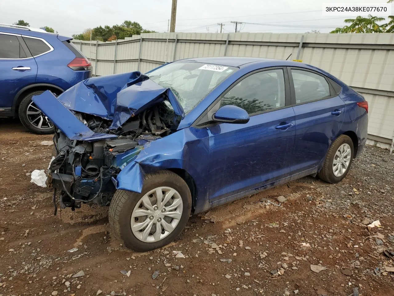 3KPC24A38KE077670 2019 Hyundai Accent Se