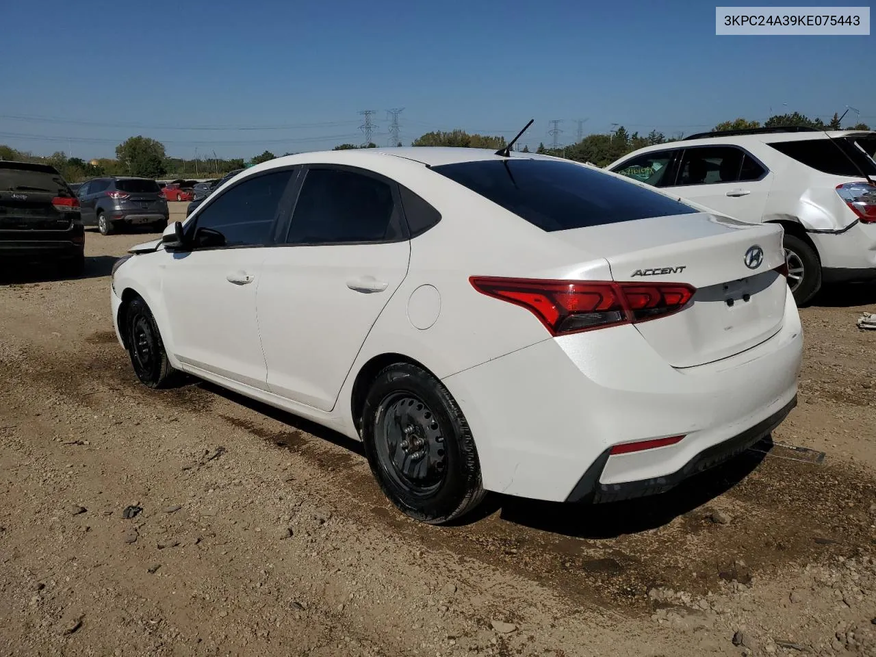 2019 Hyundai Accent Se VIN: 3KPC24A39KE075443 Lot: 73602394