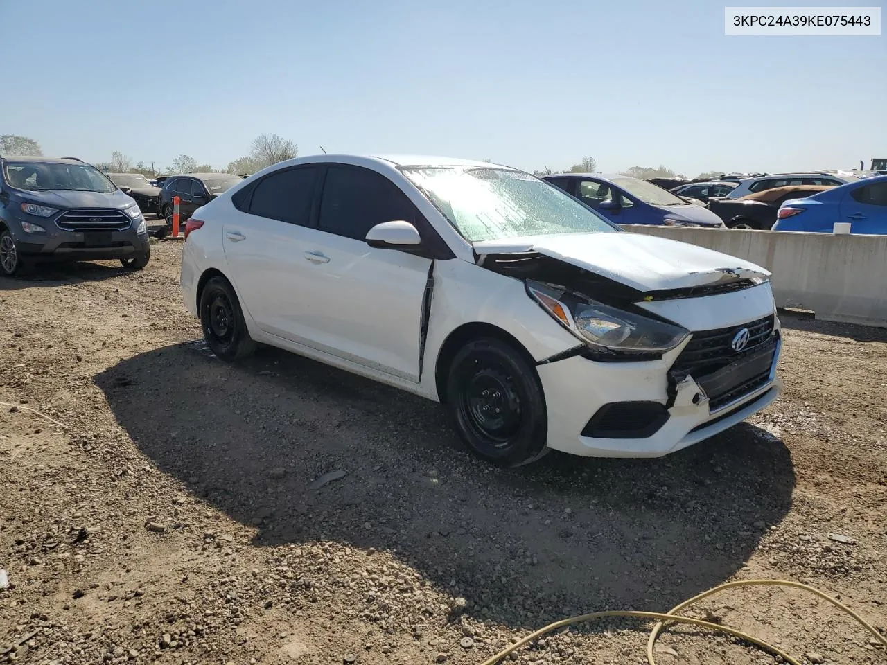 2019 Hyundai Accent Se VIN: 3KPC24A39KE075443 Lot: 73602394