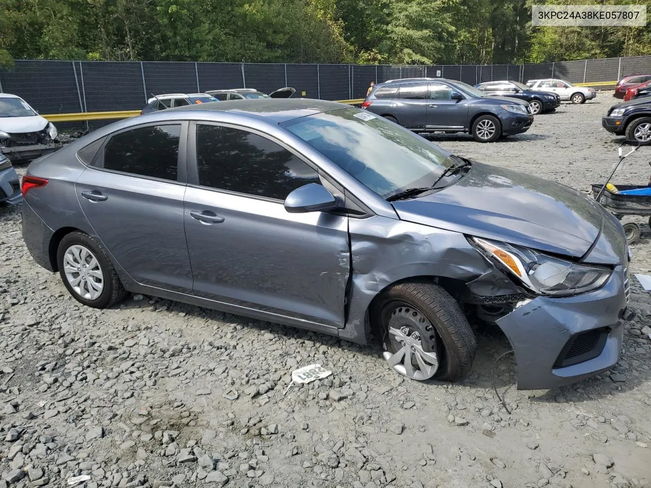 2019 Hyundai Accent Se VIN: 3KPC24A38KE057807 Lot: 74661604