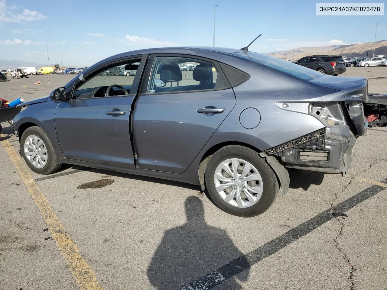 2019 Hyundai Accent Se VIN: 3KPC24A37KE073478 Lot: 74725134