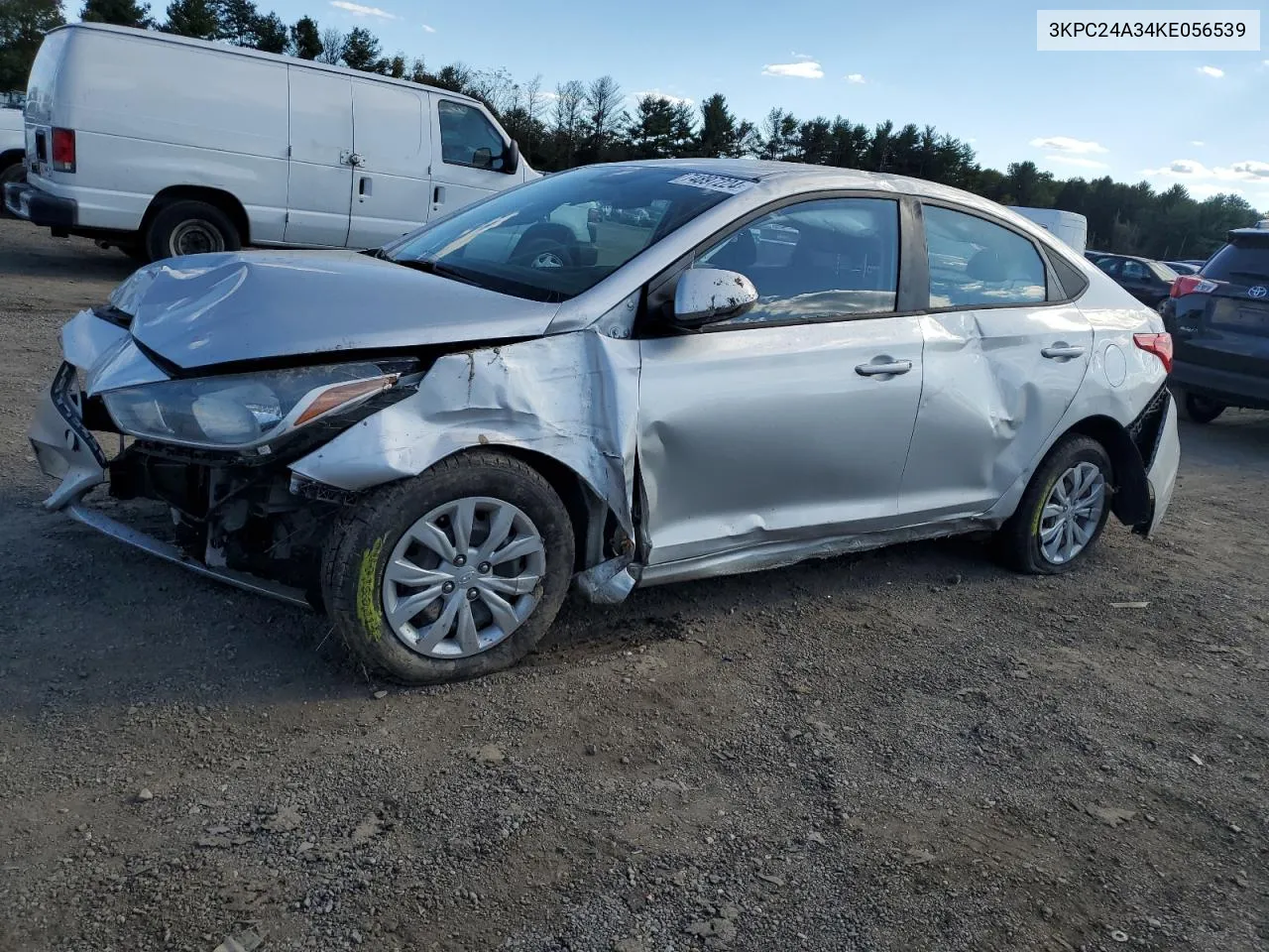 2019 Hyundai Accent Se VIN: 3KPC24A34KE056539 Lot: 74897224