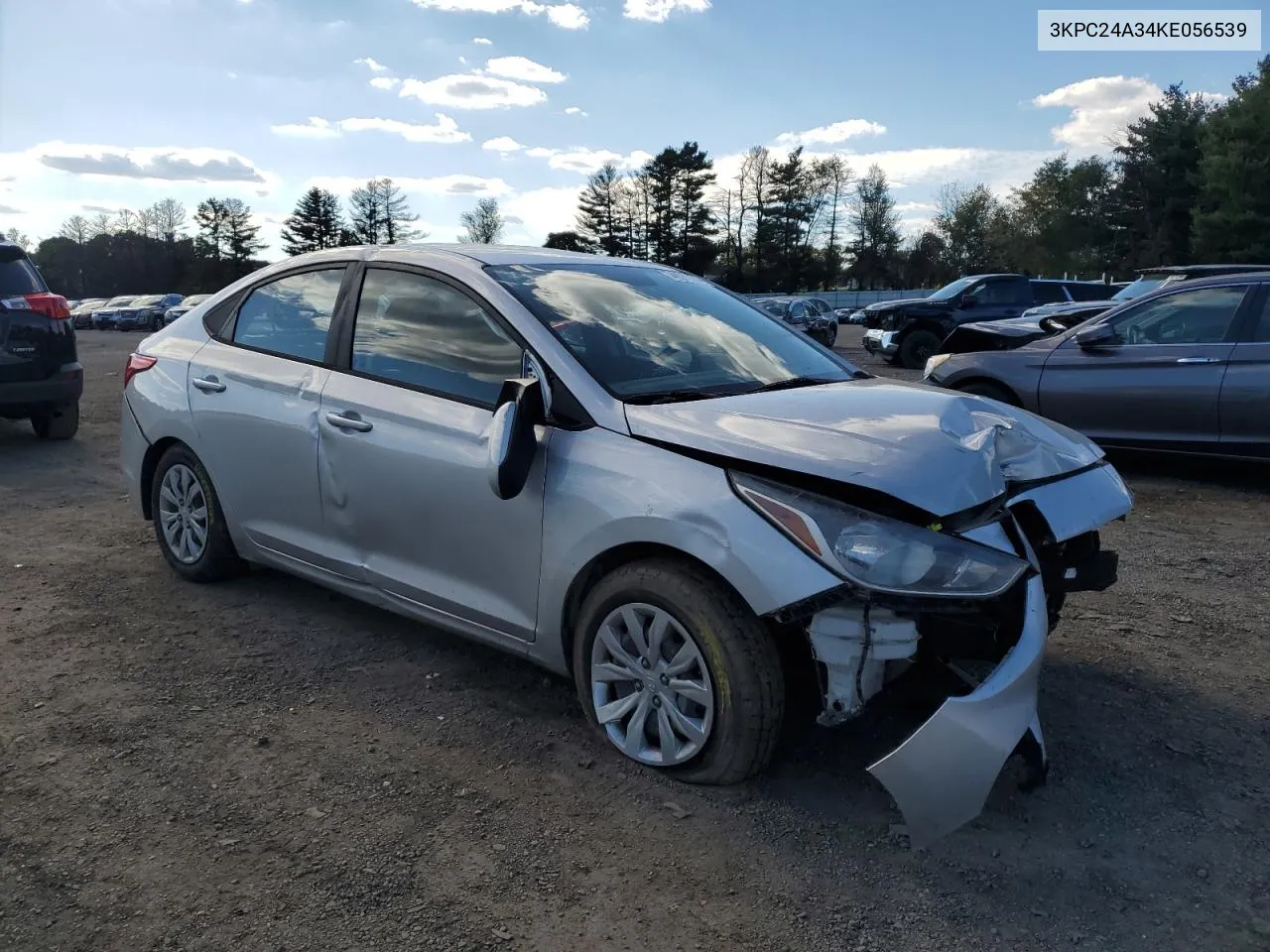 2019 Hyundai Accent Se VIN: 3KPC24A34KE056539 Lot: 74897224