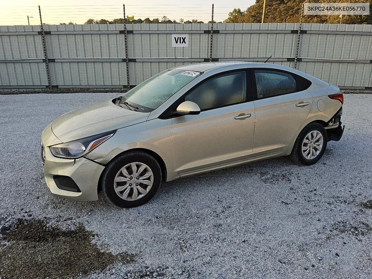 2019 Hyundai Accent Se VIN: 3KPC24A36KE056770 Lot: 75329564