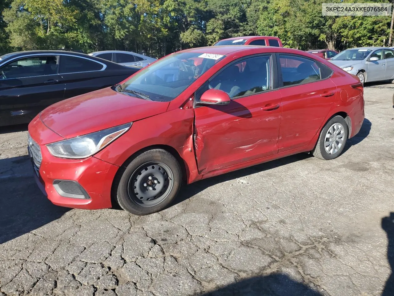 2019 Hyundai Accent Se VIN: 3KPC24A3XKE076584 Lot: 75342784