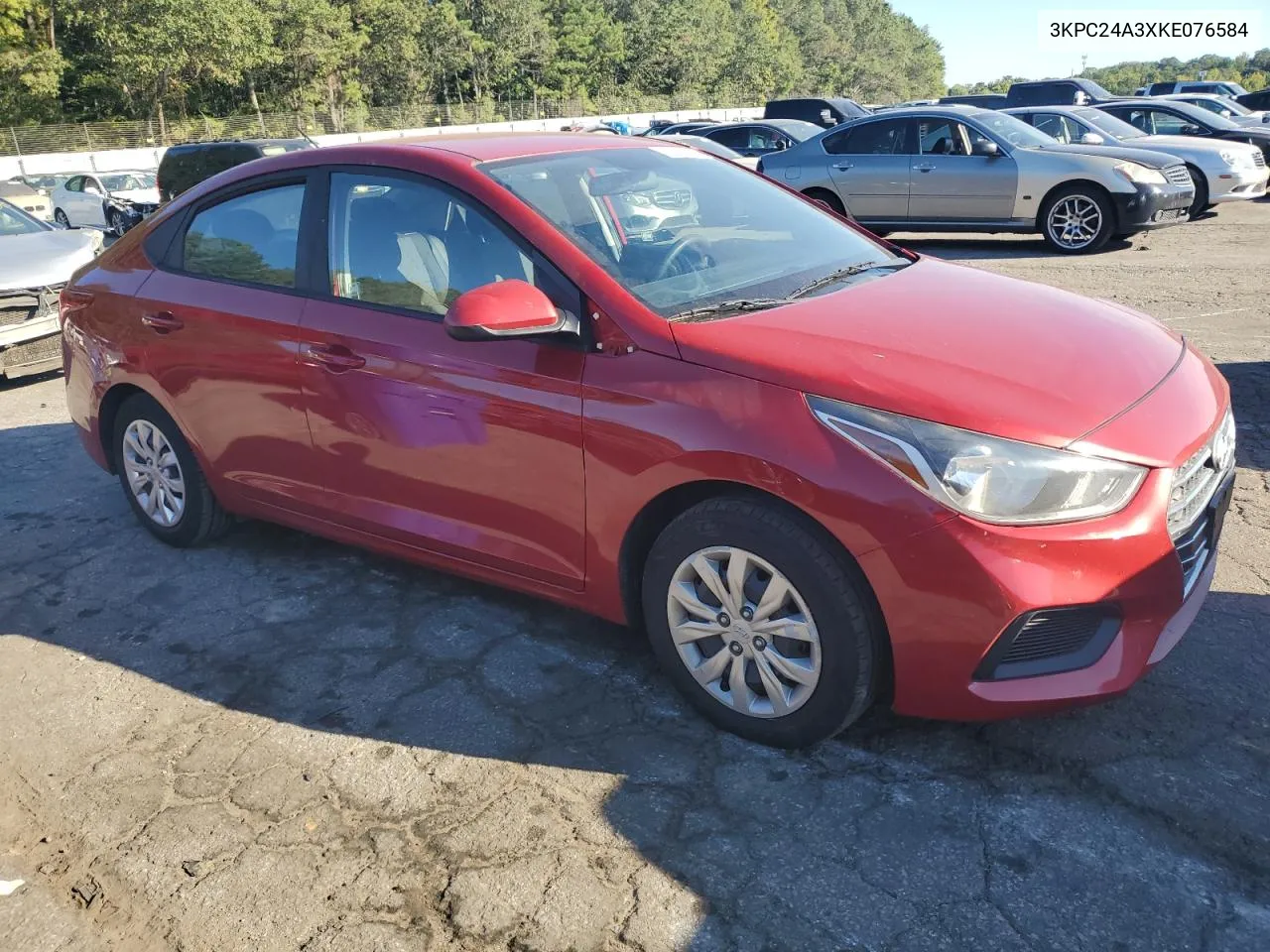 2019 Hyundai Accent Se VIN: 3KPC24A3XKE076584 Lot: 75342784